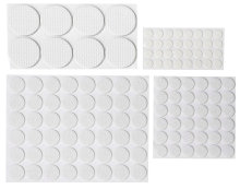 Filtpuder selvklæbende ass. hvid - 125 stk.